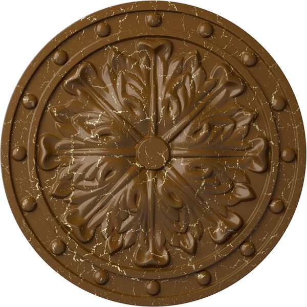 Ekena Millwork Foster Acanthus Leaf Medallion (Canopies up to 2 1/4"), 20 1/2"OD x 1 1/2"P, Smokey Topaz Crackle CM20FOSTC - main